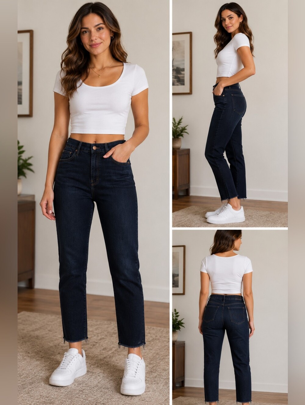 MOTHER Dark Wash Raw Hem Jeans Size 27